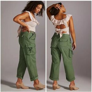 Anthropologie  Pilcro Green Utility Cargo Pant High Rise Size 30 tall